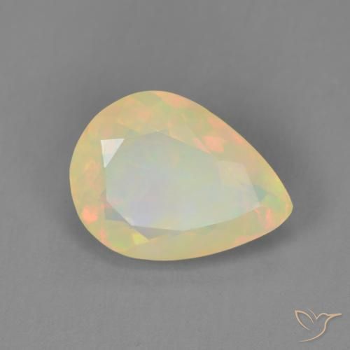 1.69 ct Multicolor Opal Stone, Natural Opal in Pear Facet Shape for Sale