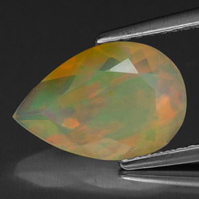 1.50 ct Multicolor Opal Gemstone, Opal Gem in Pear Facet Shape for Sale.