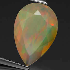 1.50 ct Multicolor Opal Stone, Natural Opal in Pear Facet Shape for Sale