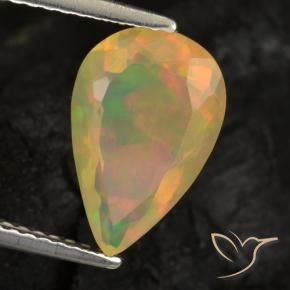 1.65 ct Multicolor Opal Stone, Natural Opal in Pear Facet Shape for Sale