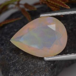 1.45 ct Multicolor Opal Stone, Natural Opal in Pear Facet Shape for Sale