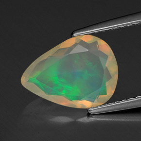 1.42 ct Multicolor Opal Gemstone, Opal Gem in Pear Facet Shape for Sale.