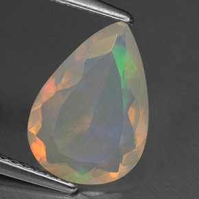 1.54 ct Multicolor Opal Stone, Natural Opal in Pear Facet Shape for Sale