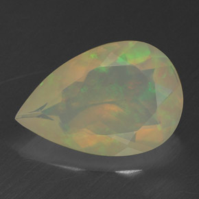 1.43 ct Multicolor Opal Gemstone, Opal Gem in Pear Facet Shape for Sale.