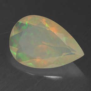 1.43 ct Multicolor Opal Stone, Natural Opal in Pear Facet Shape for Sale