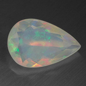 1.40 ct Multicolor Opal Stone, Natural Opal in Pear Facet Shape for Sale