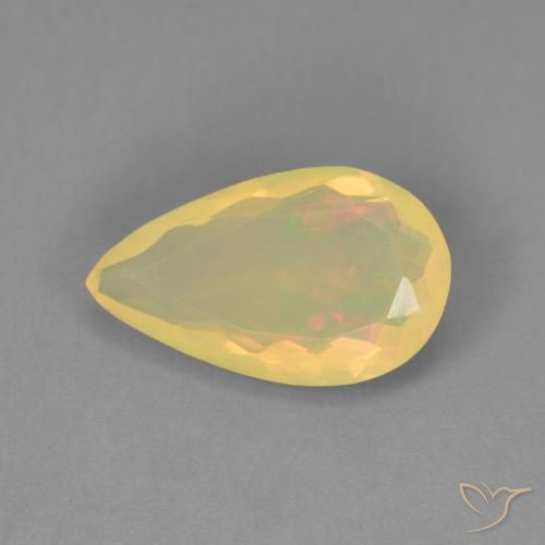 1.29ct Natural Multicolor Opal, Pear Shape, Transparent