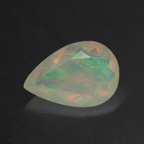 1.26 ct Multicolor Opal Gemstone, Opal Gem in Pear Facet Shape for Sale.