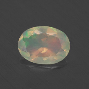 0.48 ct Multicolor Opal Gemstone, Opal Gem in Oval Facet Shape for Sale.