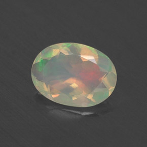 0.48 ct Multicolor Opal Stone, Natural Opal in Oval Facet Shape for Sale