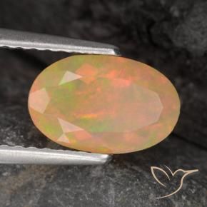 0.86 ct Multicolor Opal Stone, Natural Opal in Oval Facet Shape for Sale