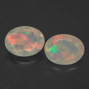 1.59 ct Multicolor Opal Gemstone, Opal Gem in Oval Facet Shape for Sale.