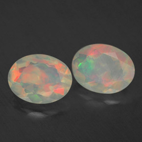 1.59 ct Multicolor Opal Stone, Natural Opal in Oval Facet Shape for Sale