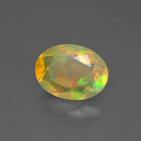 0.82 ct Multicolor Opal Stone, Natural Opal in Oval Facet Shape for Sale