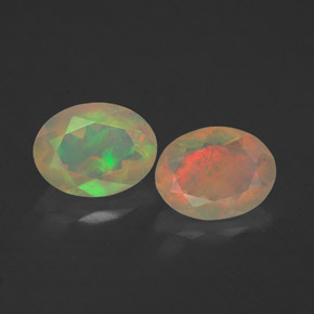 1.59 ct Multicolor Opal Gemstone, Opal Gem in Oval Facet Shape for Sale.