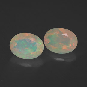 1.78 ct Multicolor Opal Stone, Natural Opal in Oval Facet Shape for Sale