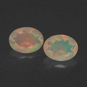 1.50 ct Multicolor Opal Gemstone, Opal Gem in Oval Facet Shape for Sale.