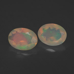 1.50 ct Multicolor Opal Stone, Natural Opal in Oval Facet Shape for Sale