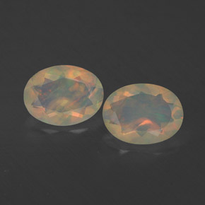 1.23 ct Multicolor Opal Gemstone, Opal Gem in Oval Facet Shape for Sale.