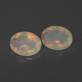 1.23 ct Multicolor Opal Stone, Natural Opal in Oval Facet Shape for Sale