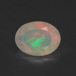 0.64 ct Multicolor Opal Gemstone, Opal Gem in Oval Facet Shape for Sale.