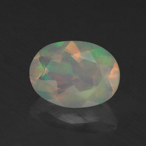 0.76 ct Multicolor Opal Stone, Natural Opal in Oval Facet Shape for Sale
