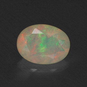 0.66 ct Multicolor Opal Gemstone, Opal Gem in Oval Facet Shape for Sale.