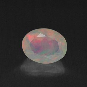 0.80 ct Multicolor Opal Gemstone, Opal Gem in Oval Facet Shape for Sale.
