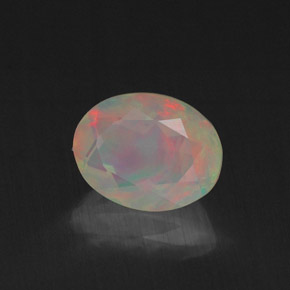 0.80 ct Multicolor Opal Stone, Natural Opal in Oval Facet Shape for Sale