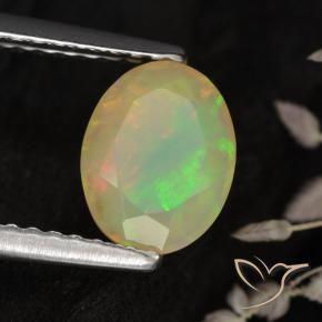 0.75 ct Multicolor Opal Stone, Natural Opal in Oval Facet Shape for Sale