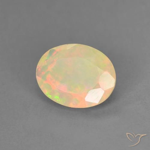 0.74 ct Multicolor Opal Stone, Natural Opal in Oval Facet Shape for Sale