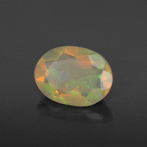 0.66 ct Multicolor Opal Stone, Natural Opal in Oval Facet Shape for Sale