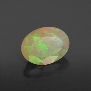 0.82 ct Multicolor Opal Stone, Natural Opal in Oval Facet Shape for Sale