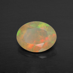 0.72 ct Multicolor Opal Stone, Natural Opal in Oval Facet Shape for Sale