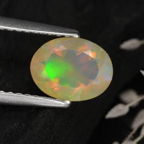 0.75 ct Multicolor Opal Gemstone, Opal Gem in Oval Facet Shape for Sale.