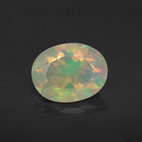 0.73 ct Multicolor Opal Gemstone, Opal Gem in Oval Facet Shape for Sale.
