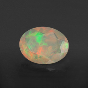 0.78 ct Multicolor Opal Stone, Natural Opal in Oval Facet Shape for Sale