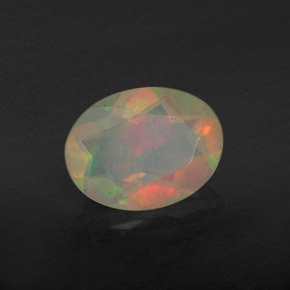 0.74 ct Multicolor Opal Stone, Natural Opal in Oval Facet Shape for Sale
