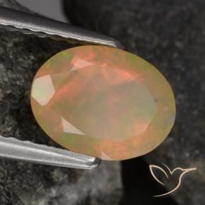 0.79 ct Multicolor Opal Stone, Natural Opal in Oval Facet Shape for Sale