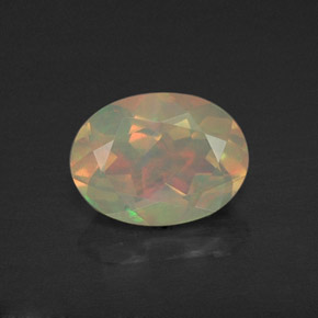 0.93 ct Multicolor Opal Gemstone, Opal Gem in Oval Facet Shape for Sale.