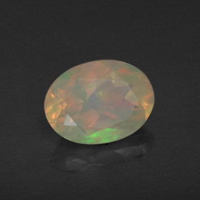 0.93 ct Multicolor Opal Stone, Natural Opal in Oval Facet Shape for Sale