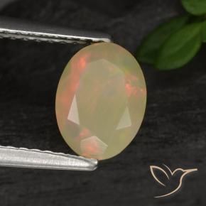 0.79 ct Multicolor Opal Stone, Natural Opal in Oval Facet Shape for Sale