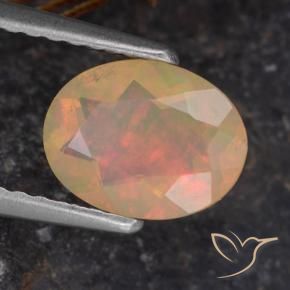 0.72 ct Multicolor Opal Stone, Natural Opal in Oval Facet Shape for Sale