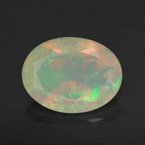 0.67 ct Multicolor Opal Gemstone, Opal Gem in Oval Facet Shape for Sale.