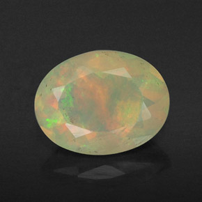 0.80 ct Multicolor Opal Gemstone, Opal Gem in Oval Facet Shape for Sale.