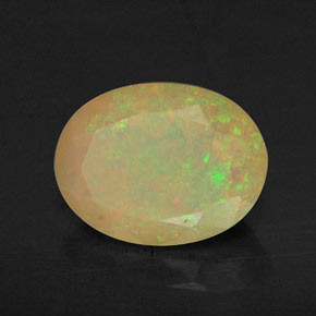 0.87 ct Multicolor Opal Stone, Natural Opal in Oval Facet Shape for Sale