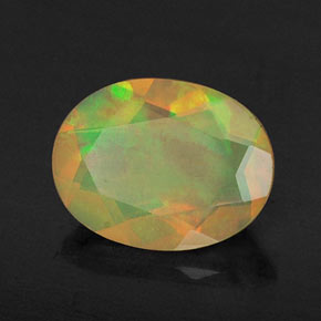 0.72 ct Multicolor Opal Stone, Natural Opal in Oval Facet Shape for Sale