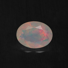 0.77 ct Multicolor Opal Gemstone, Opal Gem in Oval Facet Shape for Sale.