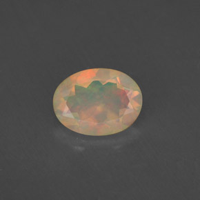 0.75 ct Multicolor Opal Gemstone, Opal Gem in Oval Facet Shape for Sale.
