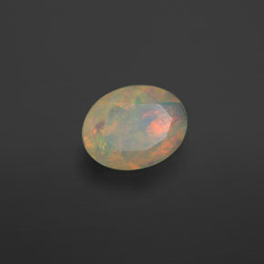 0.63 ct Multicolor Opal Stone, Natural Opal in Oval Facet Shape for Sale